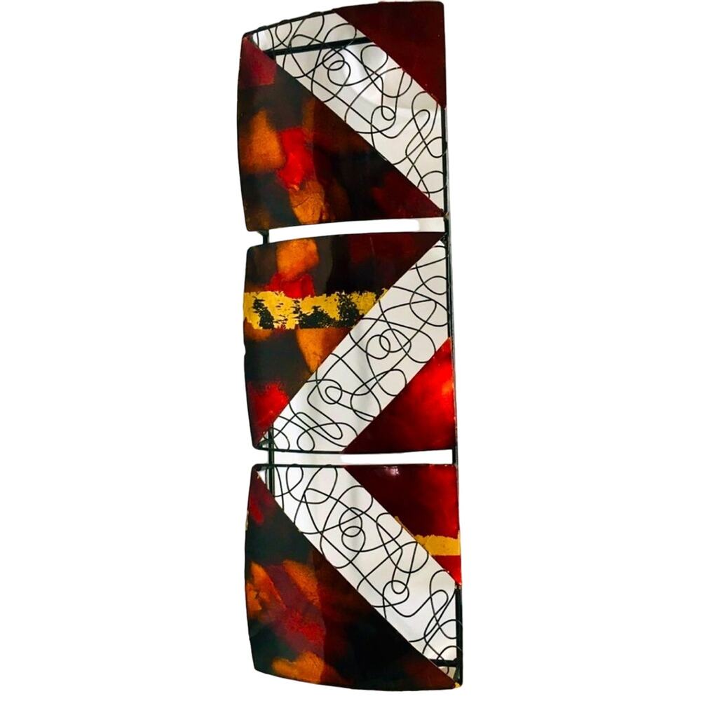 Vertical 3-Panel Metal Wall Decor